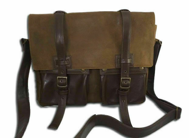 MEN'S MESSENGER IN VINTAGE CALFSKIN LEATHER, MOD: SHOULDER BAG - STAFF CANYON