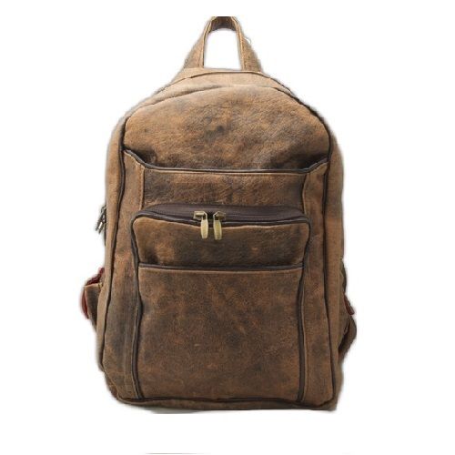 Backpack Genuine Leather Italian Craftsmanship with Many Partitions Mod. Thu