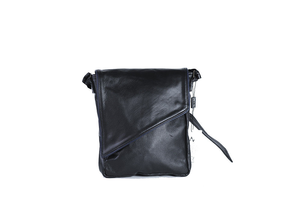 Bolsa de Hombro Soporte IPAD de Piel Auténtica, Modelo: Jpad - Negro