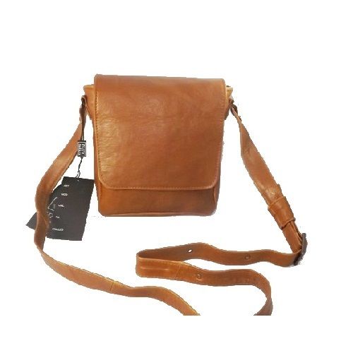 BOLSO BANDOLERA HOMBRE DE PIEL AUTéNTICA PULIDOR OSCURO, MOD: JUE MINI - CUERO