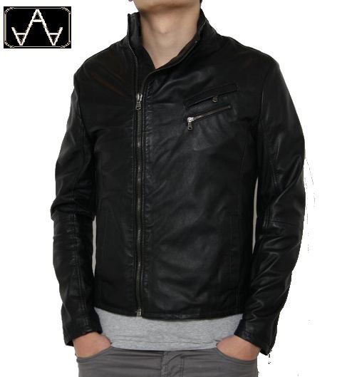 Men's Jacket Leather, Mod. : Jacket Leather Lined - 804 Mod. : Wales-Black