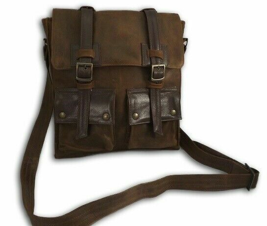 BOLSO DE MENSAJERO PARA HOMBRE / BOLSO EN PIEL DE BECERRO VINTAGE, MOD:...