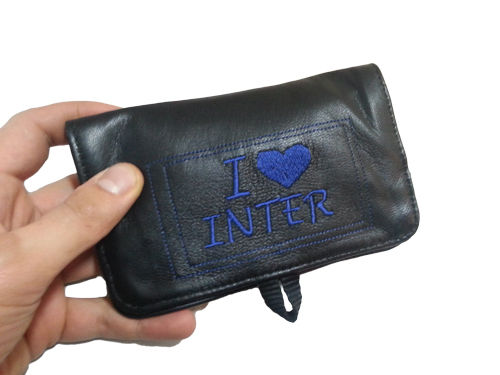 Leather Tobacco Holders Maps Port Filters with Embroidery Team of Heart' Inter '