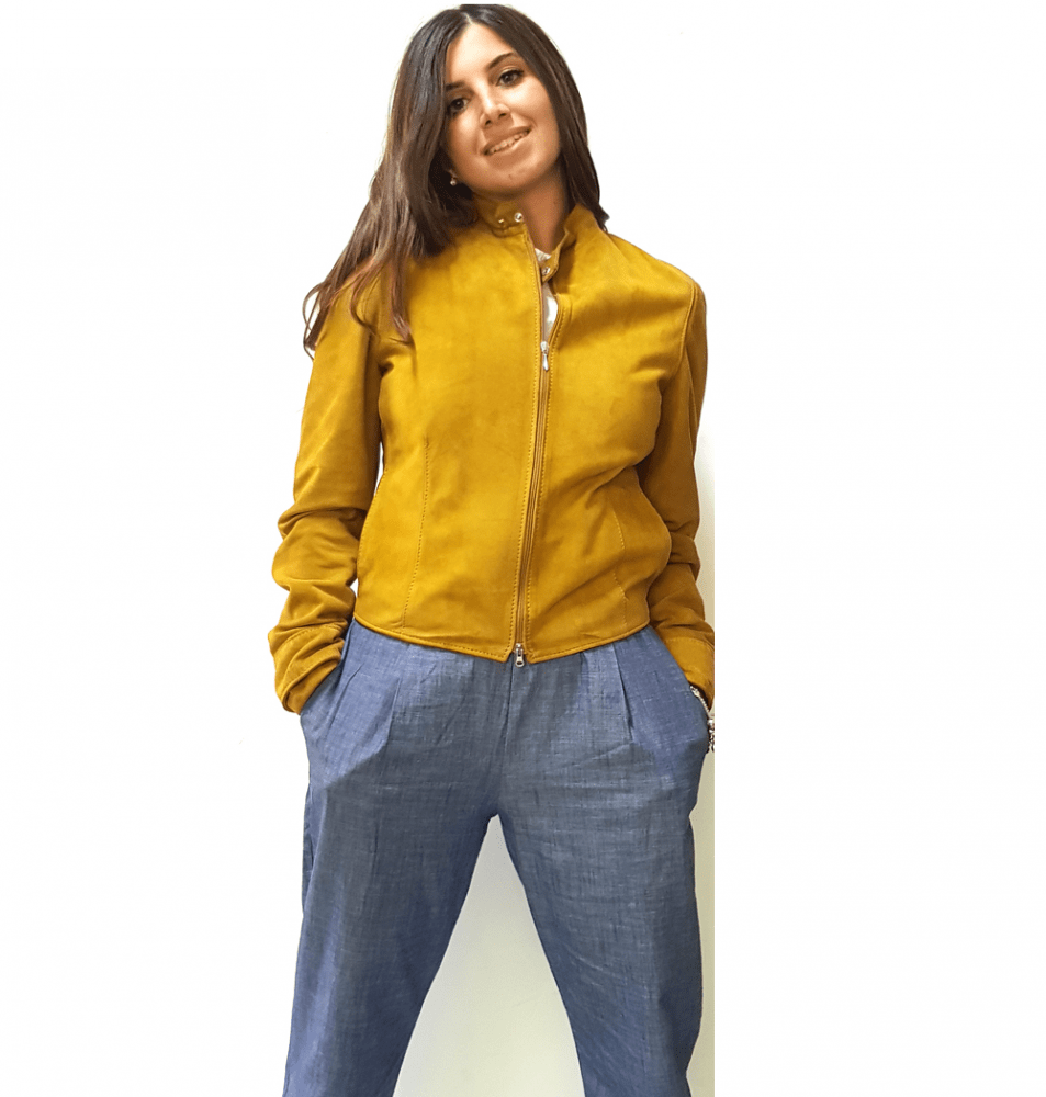 GIACCA IN VERA PELLE DA DONNA, MOD: GIUBBINO IN CAMOSCIO -ELIS016