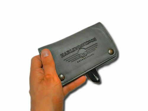 LEATHER TOBACCO FILTER HOLDER WITH HARLEY DAVIDSON ENGRAVING