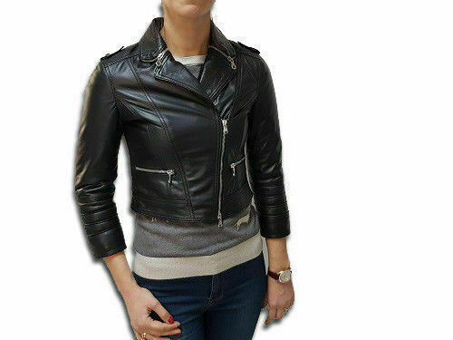 BOLERINO IN LEDER FÜR FRAU, MOD: CLARA-NERO