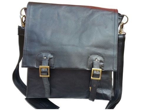 Sac D'épaule Artisanal pour Hommes en Cuir Véritable, Mod: Stephen