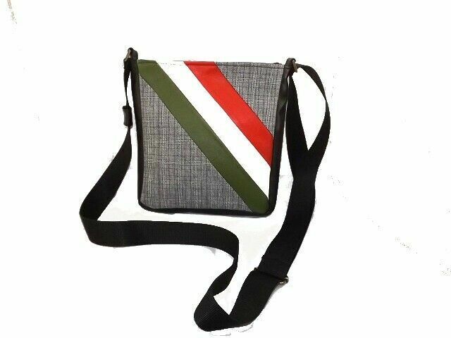 MEN'S CROSSBODY BAG IN GENUINE LEATHER AND FABRIC, MOD: BORSELLO - ITALBAG