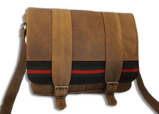 BORSA A TRACOLLA DA UOMO IN VERA PELLE, MOD: DOUBLE-CAMEL