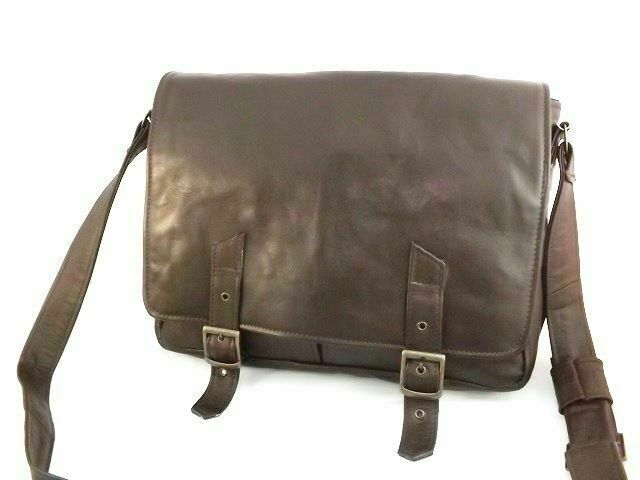 MEN'S MESSENGER CROSSBODY BAG IN CALF LEATHER, MOD: PRAD - MORO