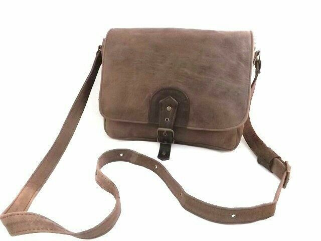 MEN'S BAG IN GENUINE NABUCATA LEATHER, MOD: SHOULDER BAG -STEFAN-VINTAGE