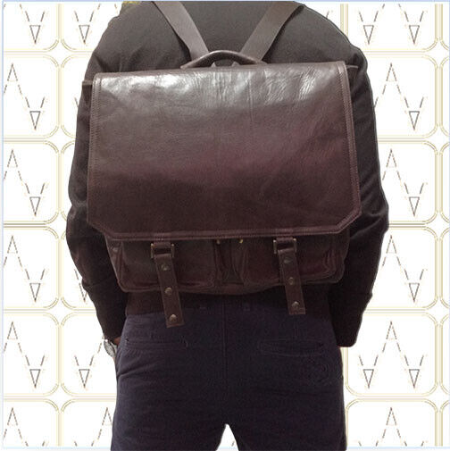 BACKPACK ZAINO IN VERA PELLE ARTIGIANATO ITALIANO MOD; ZN016 PELLE E CANVAS