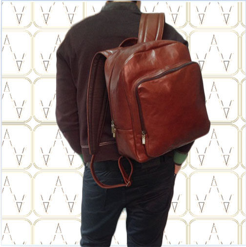 ZAINO BACKPACK  IN VERA PELLE ARTIGIANATO ITALIANO MOD; BRIG015