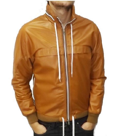 Wasserdichte Jacke Men, Modell Kway aus Leder - Mod Hase-Braun