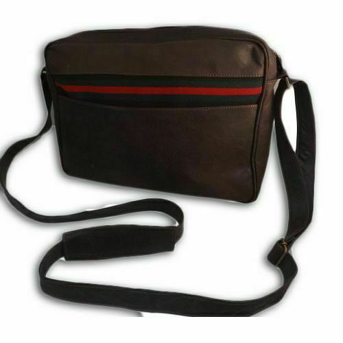 VINTAGE BROWN LEDER MESSENGER TASCHE, MOD - THROAT-VINTAGE