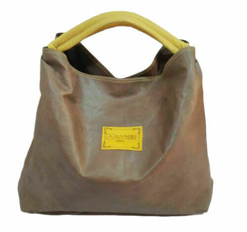 DAMENTASCHE IN BRAUNER FARBE LEDER MOD LINDA ITALIENISCHE HANDWERKE