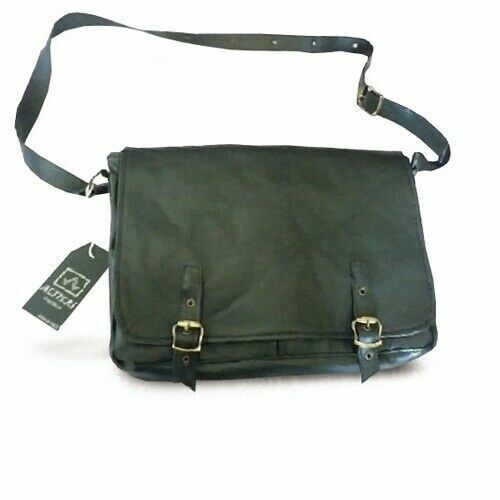 MEN'S CROSSBODY BAG IN GENUINE ITALIAN LEATHER, MOD: PRAD 012 - BLACK