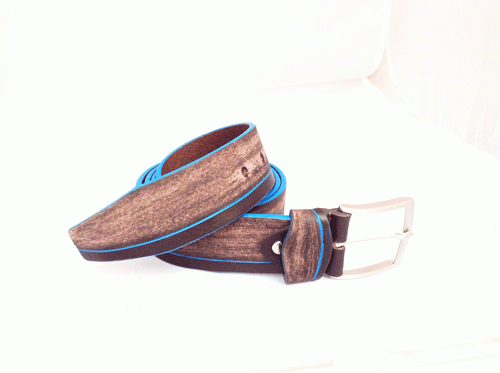 Cintura in vero cuoio marrone mod :RIGA - MARRONE