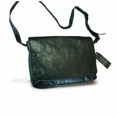 MEN'S CROSSBODY BAG IN GENUINE LEATHER, MOD: GIO REDUCED BLACK
