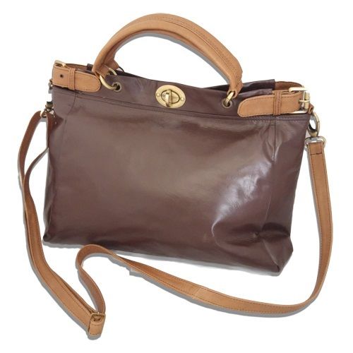 Bolso de Mujer Marrón Bicolor. Modelo Kelly Doble