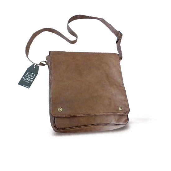 Shoulder Bag Genuine Leather Tablet Bag, Mod. : Geko - Vintage Nabucato Leather