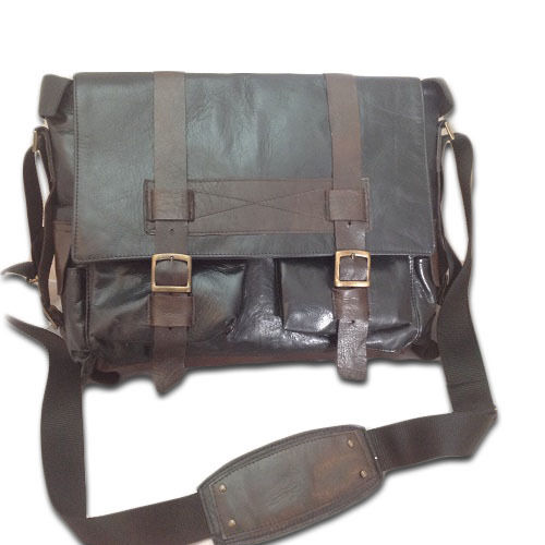 Messenger Men's Leather Calf Vintage, Mod. : Shoulder Bag - Staff Moro-Bis