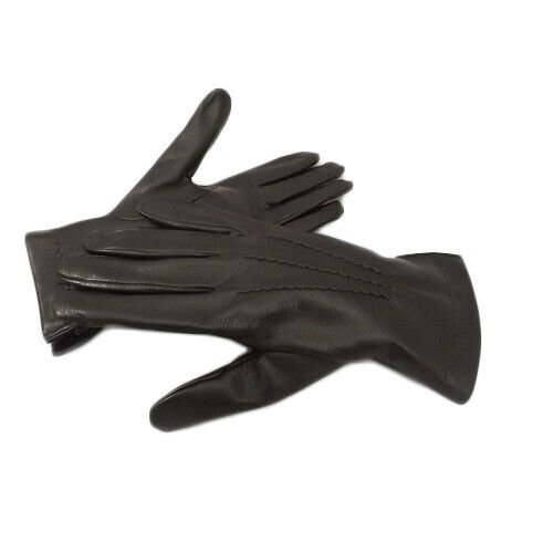 Guanti in vera pelle da uomo con interni in lana mod G02 marrone
