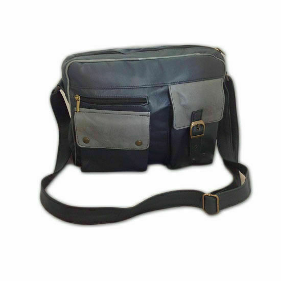 MESSENGER ECHTE LEDER-SCHULTERTASCHE, MOD: ARGO BI-COLOR