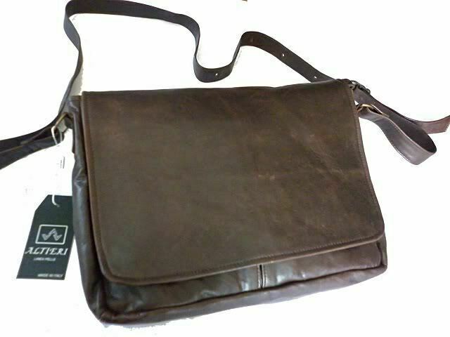BOLSO DE CUERO MARRON HOMBRE EFECTO VINTAGE, MOD: TOMAS -VULCANO NABUCATO