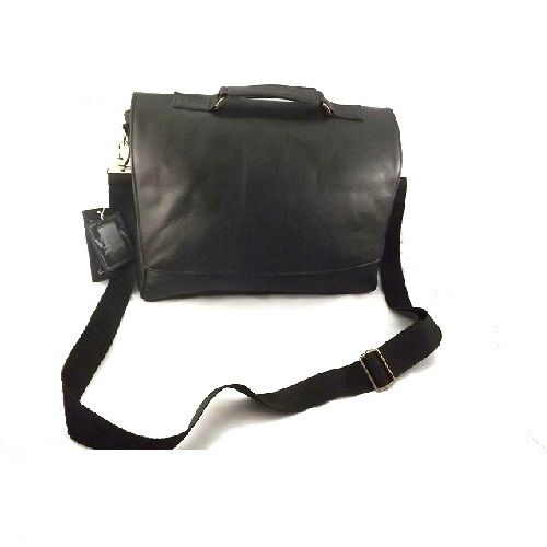 Bandolera Hombre Mensajero Piel Auténtica, Modelo: George-Pr Negro
