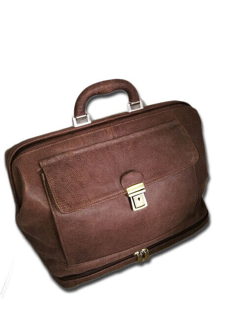BORSA DA MEDICO VERO ARTIGIANATO ITALIANO, MOD: DOCT-NEW MARRONE MARTELLATO