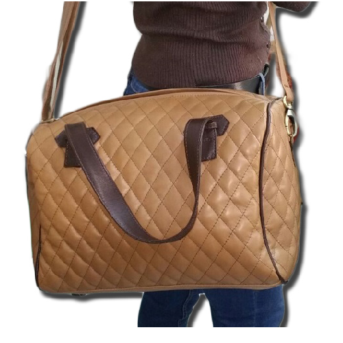 BORSA DA DONNA IN VERA PELLE DI VITELLO CON CUCITURE A ROMBI, MOD: ANNABELLE