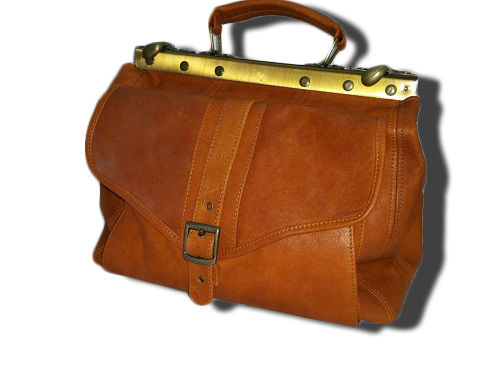 Bolsa de Médico Piel Auténtica, Real Artesanía Hecho en Italy. Mod.c