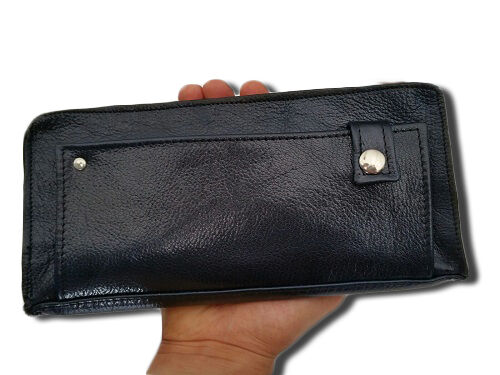 Clutch Bag Men's Leather Blue, Mod. : Pocket-Blue