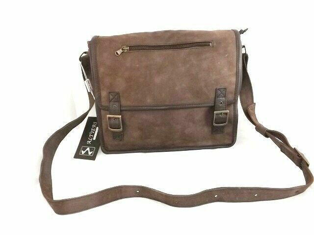 MANN SCHULTERTASCHE AUS ECHTEM NABUCATA-LEDER, MOD: TERRY 2COLOUR NABUCATO