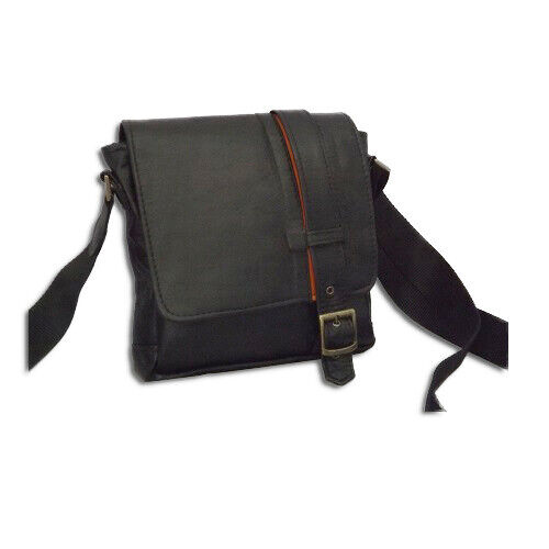 BORSELLO A TRACOLLA DA UOMO IN PELLE NERA, MOD  BACK