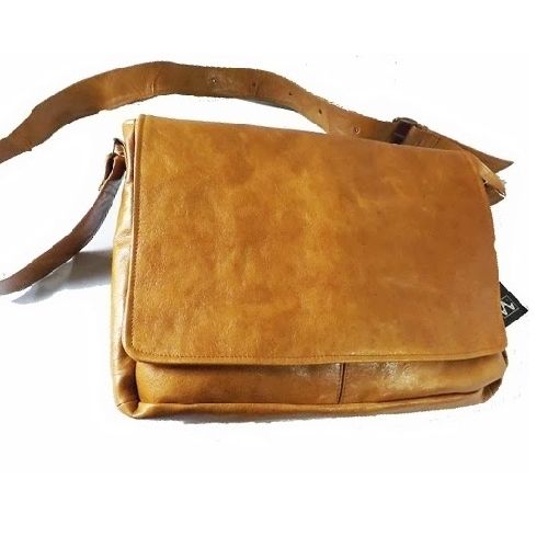 Shoulder Bag Man Genuine Leather Brown Color Mod. Tomas -sahara