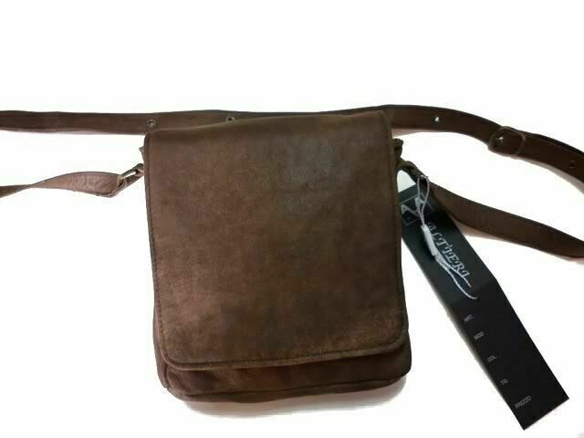 ARTISAN MEN'S SHOULDER BAG IN REAL NABUK LEATHER, MOD: GIO-OLD STYLE