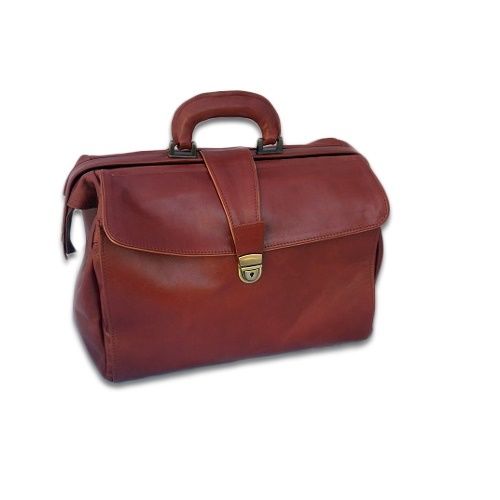 SAC DE MéDECIN EN CUIR RéEL ARTISANAT ITALIEN, MOD: DOCT- BRUN CUIR