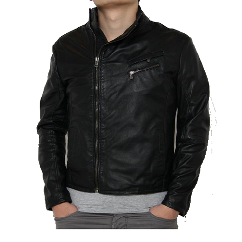 GIACCA UOMO IN PELLE, MOD: GIUBBINO IN PELLE FODERATO - 804 MOD:GALLES-NERO