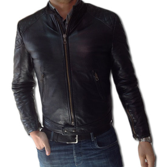 Herrenjacke Handwerklich, Jacke aus Echtem Leder Mod.morris-nero