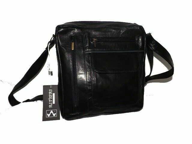 ARTISAN BAG IN REAL LEATHER TABLET HOLDER, MOD: DIA- BLACK