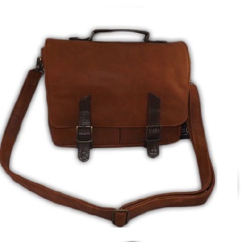 BORSA A TRACOLLA UOMO IN VERA PELLE DI VITELLO, MOD: PRAD-MARRONE VINTAGE/MANICO