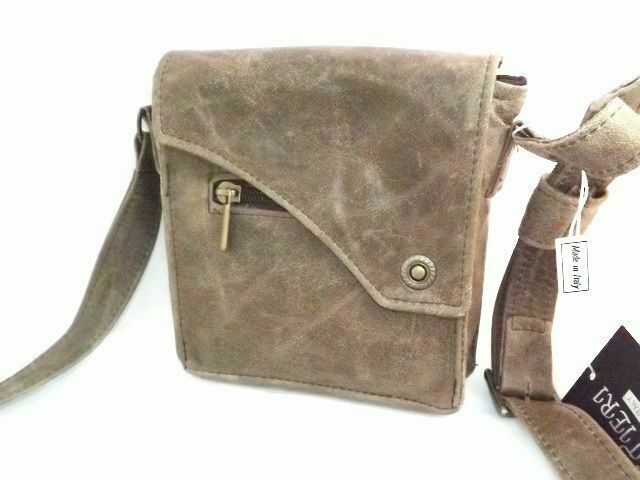 HERREN-SCHULTERTASCHE AUS ECHTEM BAUMKALBLEDER, MOD: DUMBO MINI - HOLZ