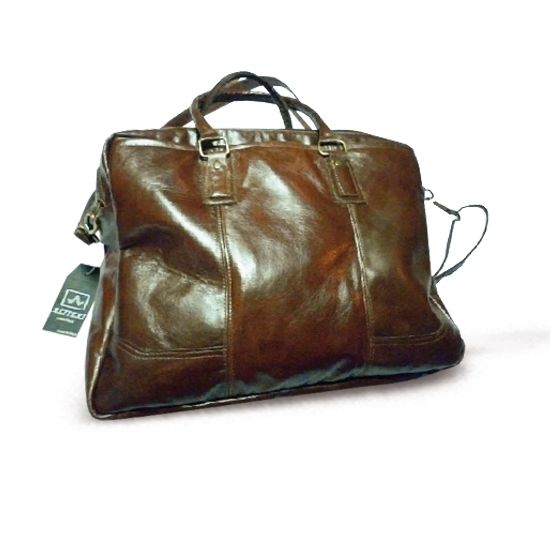 Bolsa de Viaje Hombro Hombre en Auténtica Piel. Mod: Toulouse-Marrón