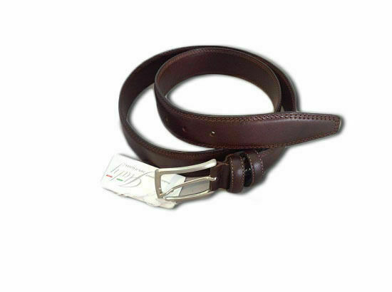 MEN'S BELT IN REAL LEATHER CLASSIC MODEL ARTISANAL PRODUCT BROWN