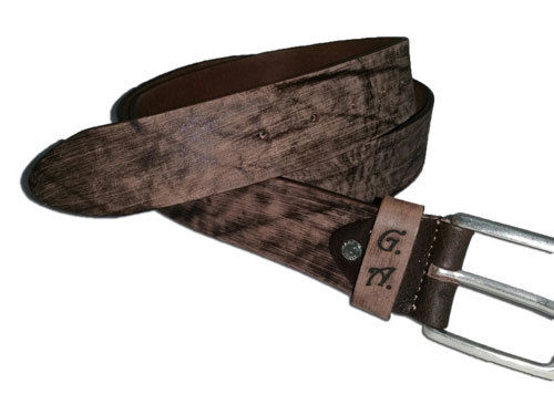 Ceinture Homme Cuir Véritable Eff. Rayé - Fait Graver Vos Initiales