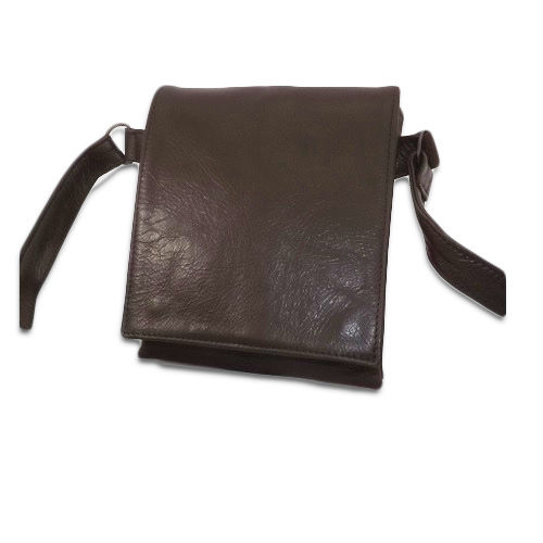 Shoulder Bag Artisan Genuine Leather Men's, Mod. : Alex Mini - T. Dark Brown