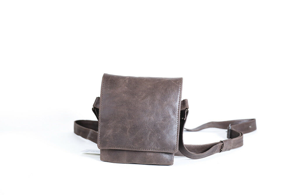 BOLSA DE HOMBRO DE HOMBRE DE CUERO GENUINO, MOD: ALEX MINI - VINTAGE NABUCA