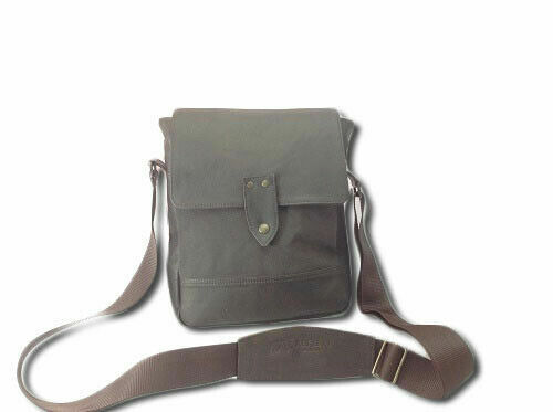 CROSSBODY BAG IN GENUINE CALFSKIN AND CANVAS FABRIC MOD. PHILIPS